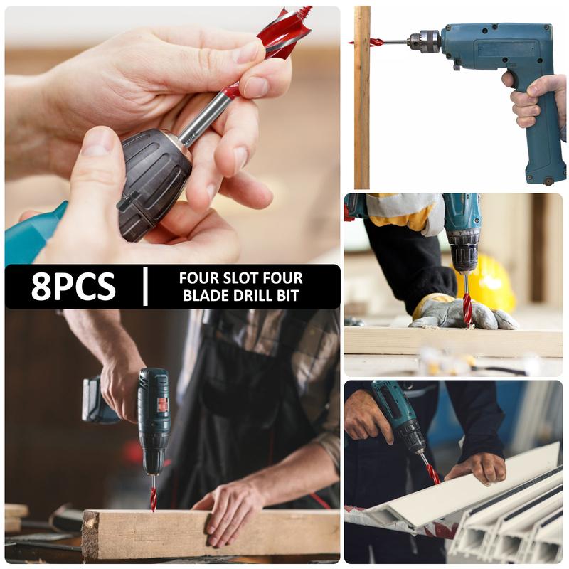 8-delige houtboorset - precisiegereedschap voor schone gaten