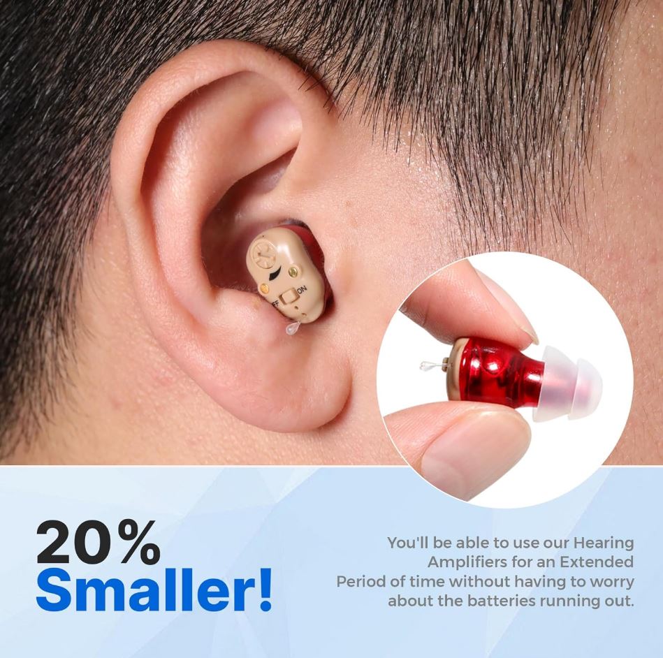 Onzichtbaar hoortoestel - Ultra Discreet CIC, oplaadbaar,  lange batterijlevensduur