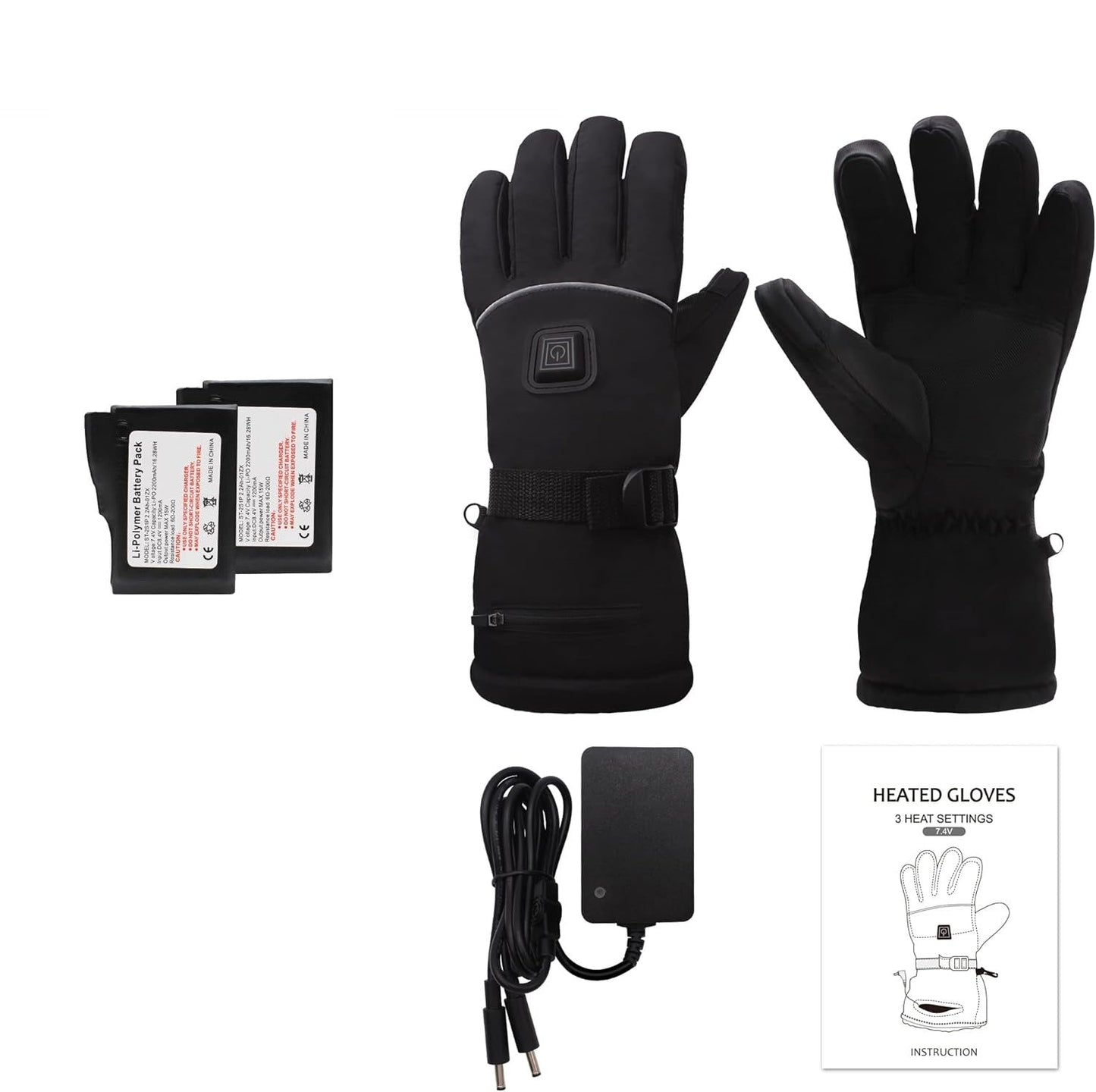 Verwarmde Handschoenen - Oplaadbaar & Touchscreen (Inclusief 2 Batterijen)