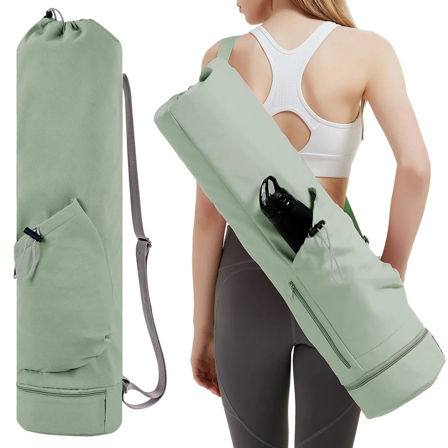 Yogamat-tas met riem en waterflesvak
