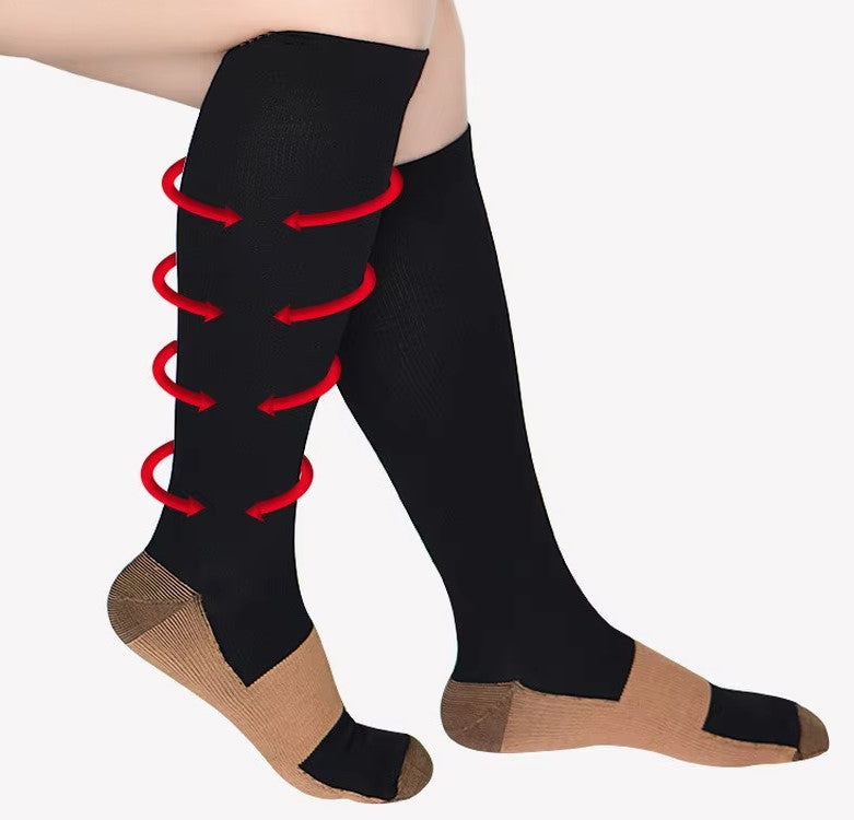 Koperen Compressiesokken voor Circulatie & Pijnverlichting