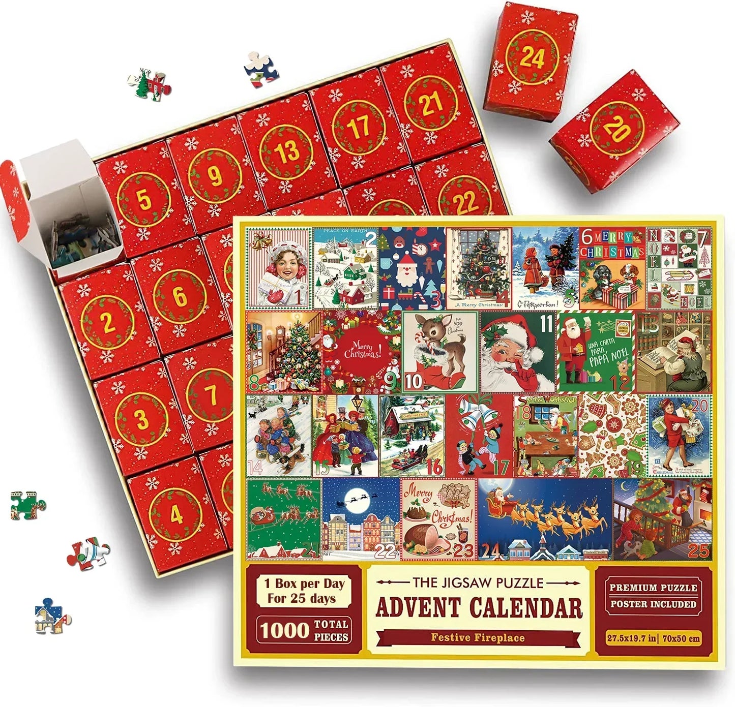 Kerst Advent Kalender Puzzel - 1000 Stukjes Vakantie Plezier