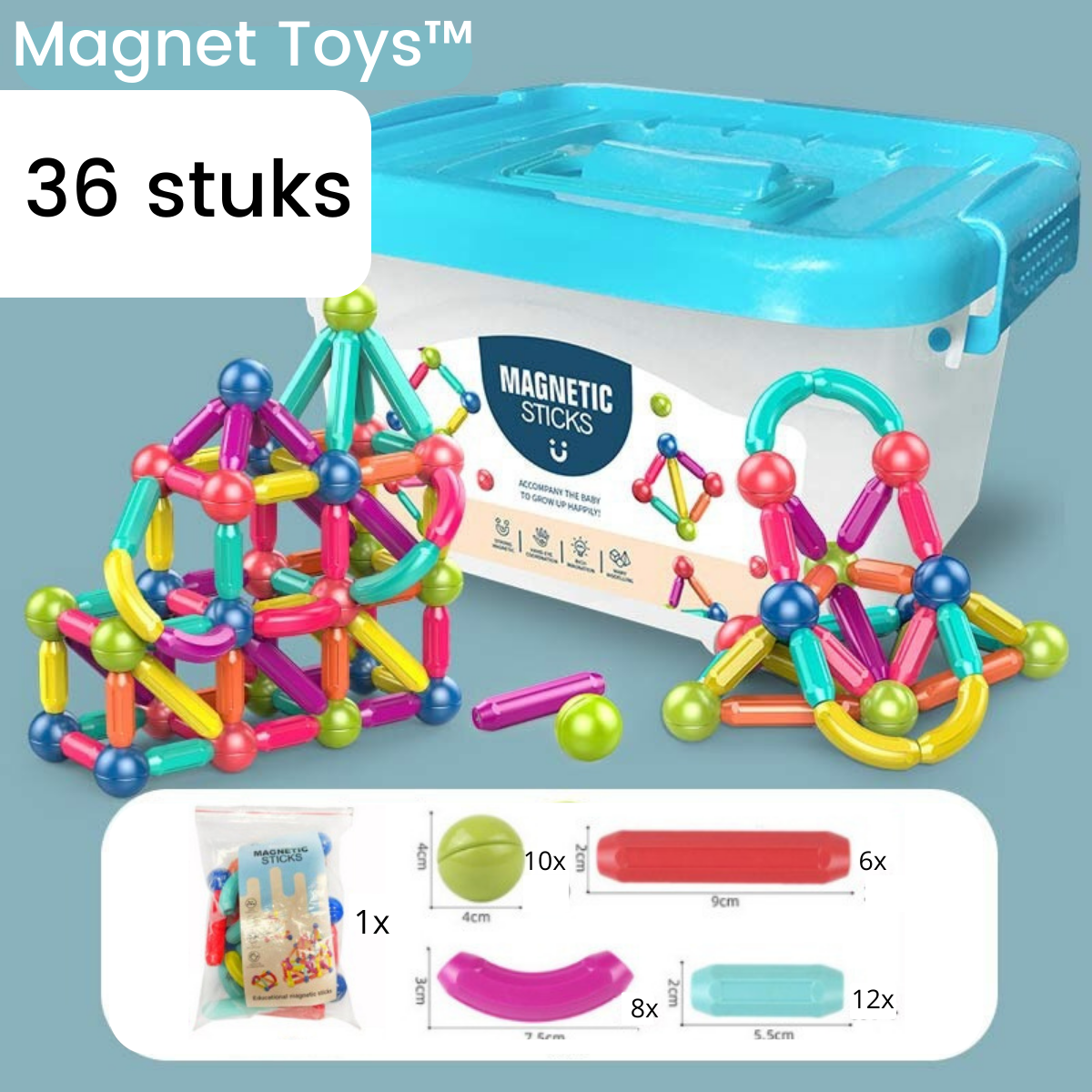Creatieve magnetische stokken - Bouwen, spelen, leren voor kinderen
