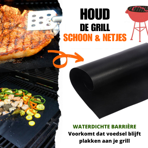 Barbecuemat met antiaanbaklaag