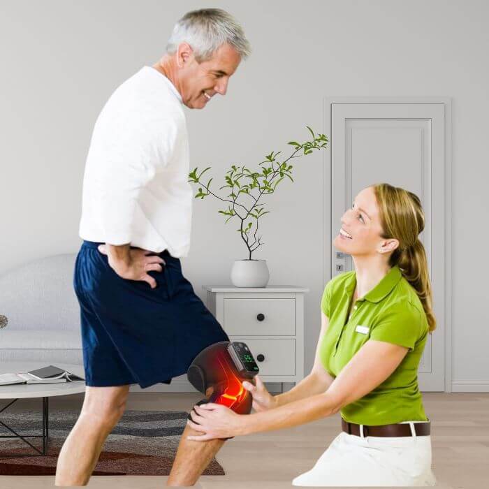 Verwarmde Knie Massagerugbrace - Pijnverlichting & Herstelondersteuning