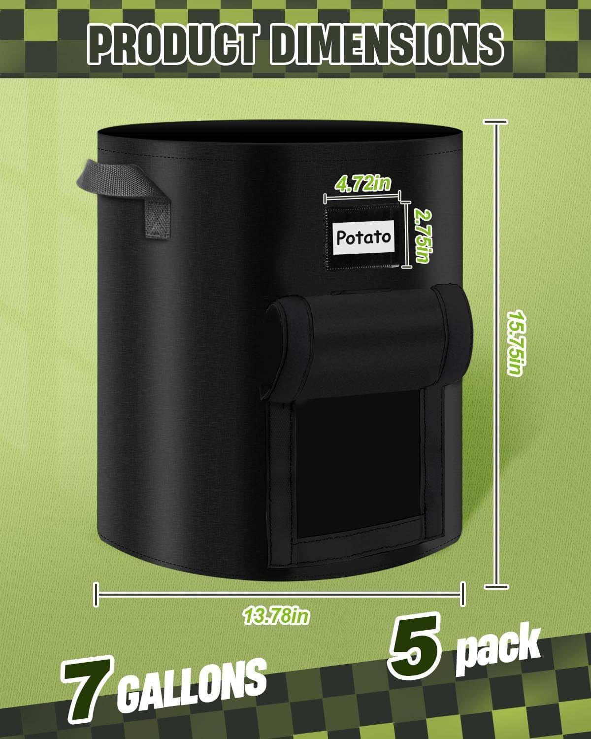 5-Pack 10 Gallon kweekzakken - Duurzame & ademende plantenbakken