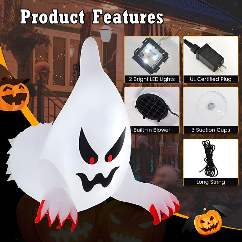 LED Halloween opblaasbare geest - Spookachtige buitendecoratie