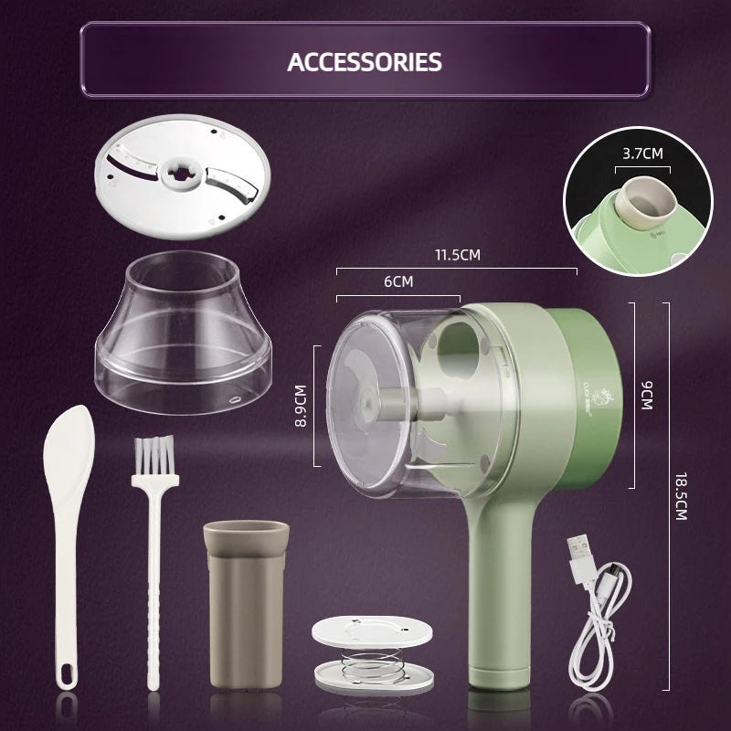 4-in-1 elektrische keukenmachine & draadloze grinder