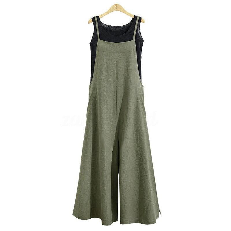 Zomer Casual Losse Solid Tank-jumpsuit voor dames