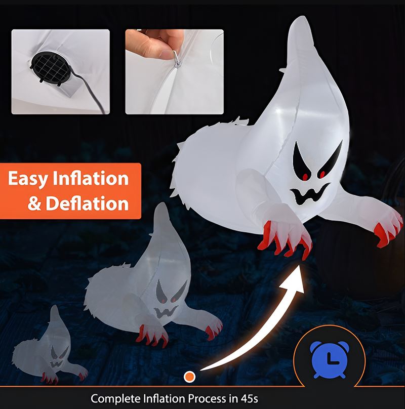 LED Halloween opblaasbare geest - Spookachtige buitendecoratie