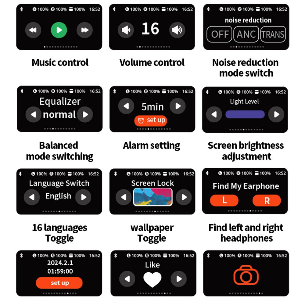 Bluetooth-oortelefoon met LED-zichtbare aanraakfunctie