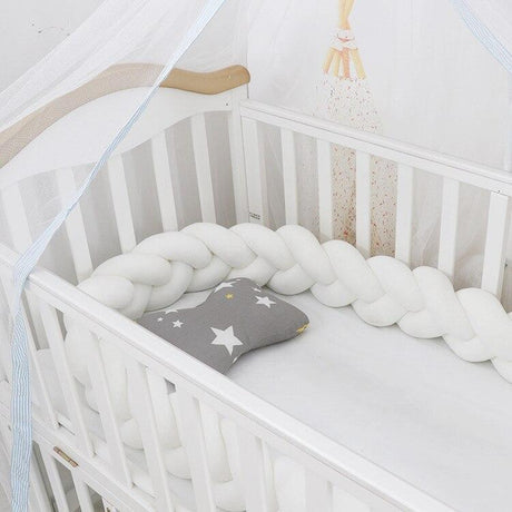 Zachte Baby Bed Bumper - Gevlochten Wiegbeschermer & Kussen