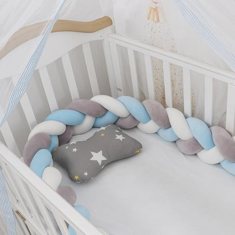 Zachte Baby Bed Bumper - Gevlochten Wiegbeschermer & Kussen
