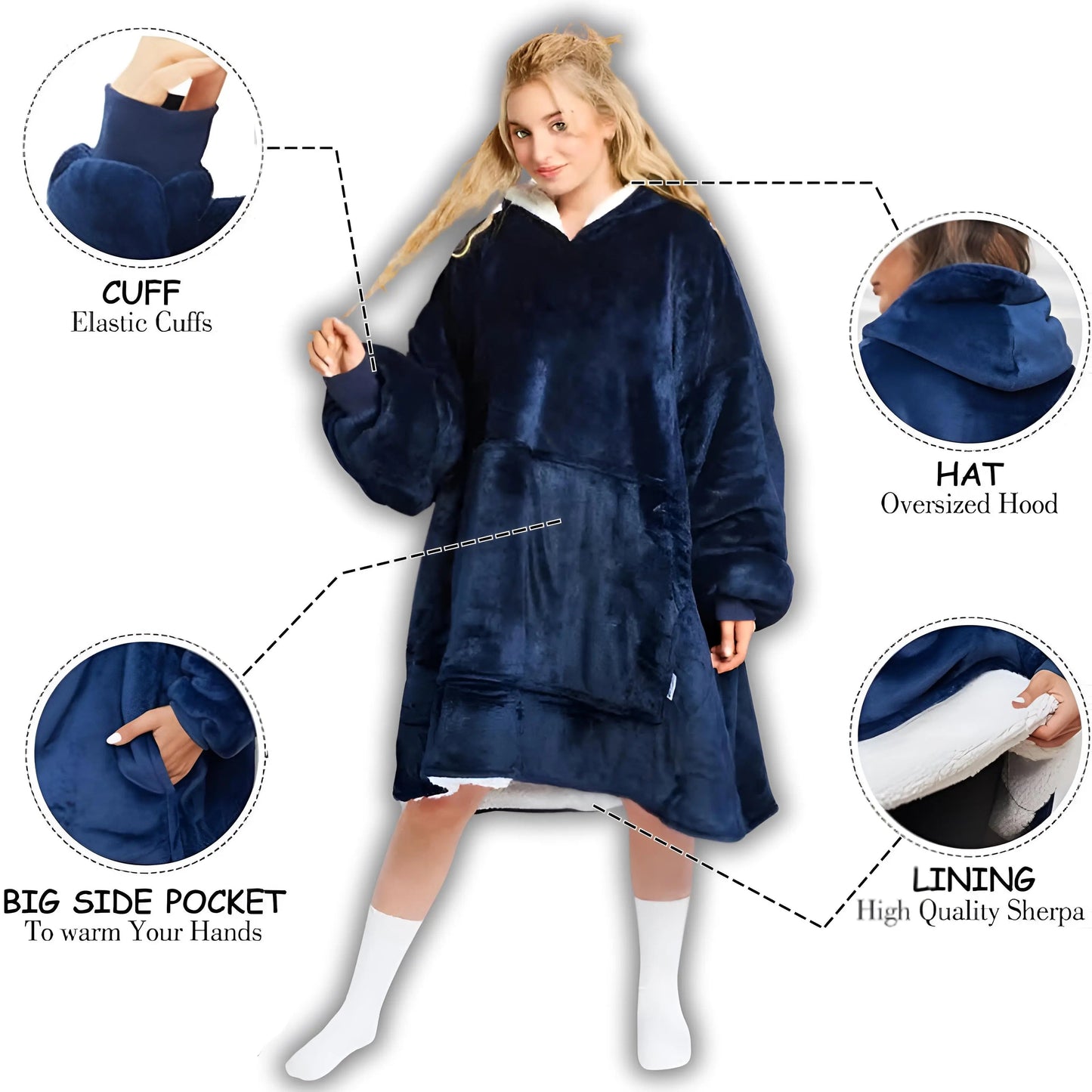 Knusse Warme Deken Hoodie - Zacht & Oversized voor Comfort