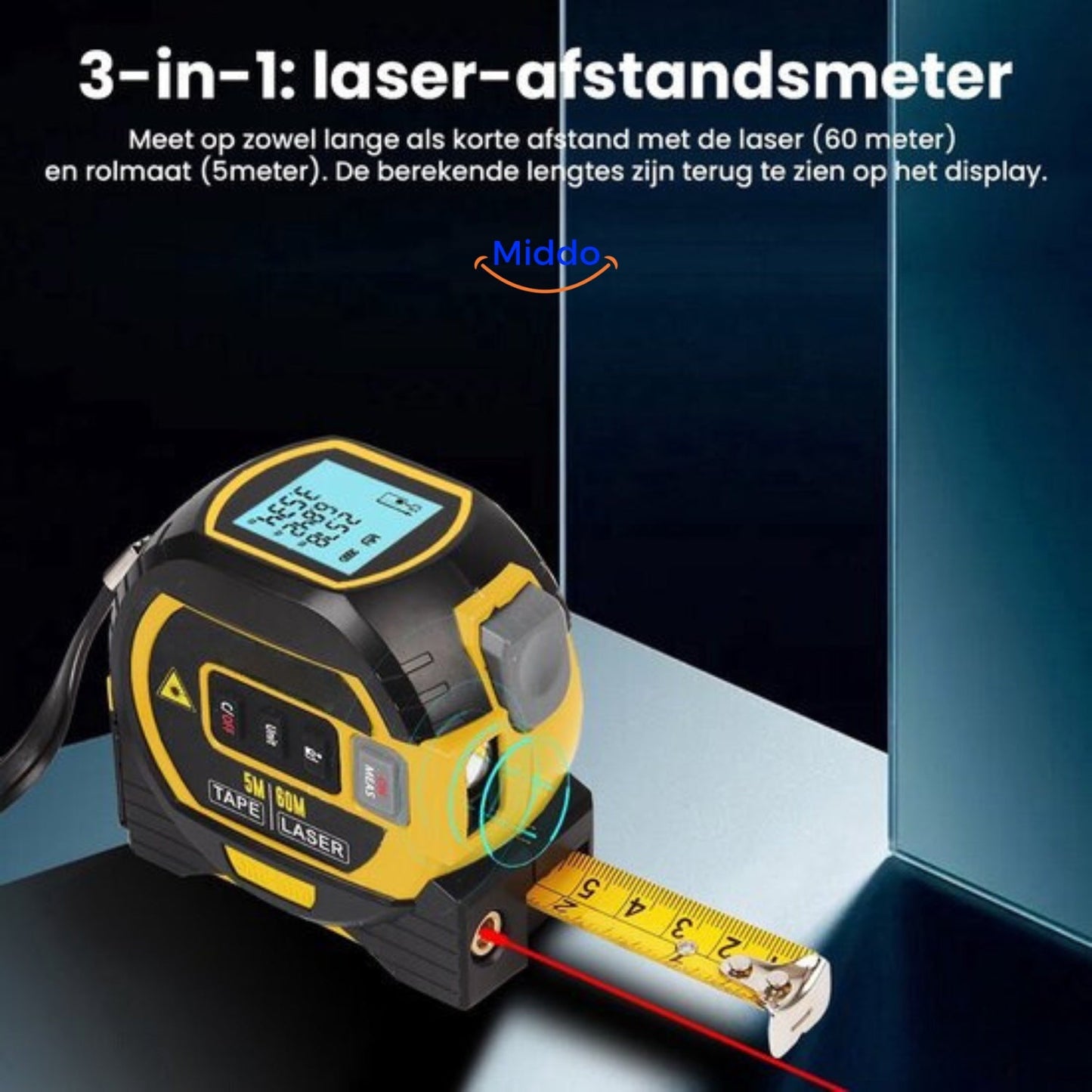 3-in-1 digitaal laser meetlint