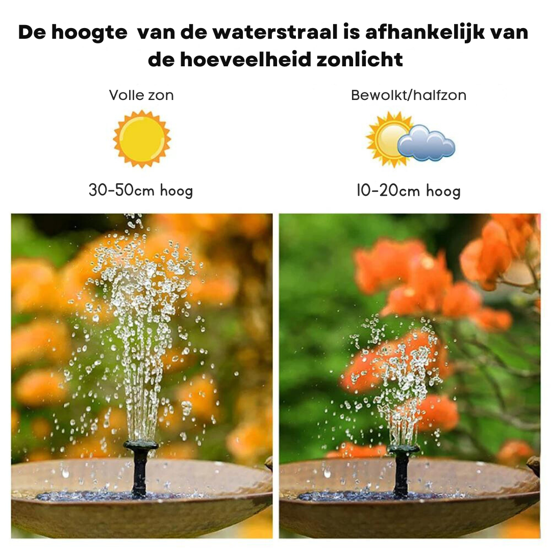 Waterfontein op zonne-energie