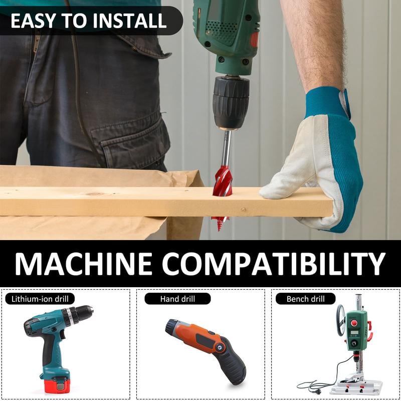 8-delige houtboorset - precisiegereedschap voor schone gaten