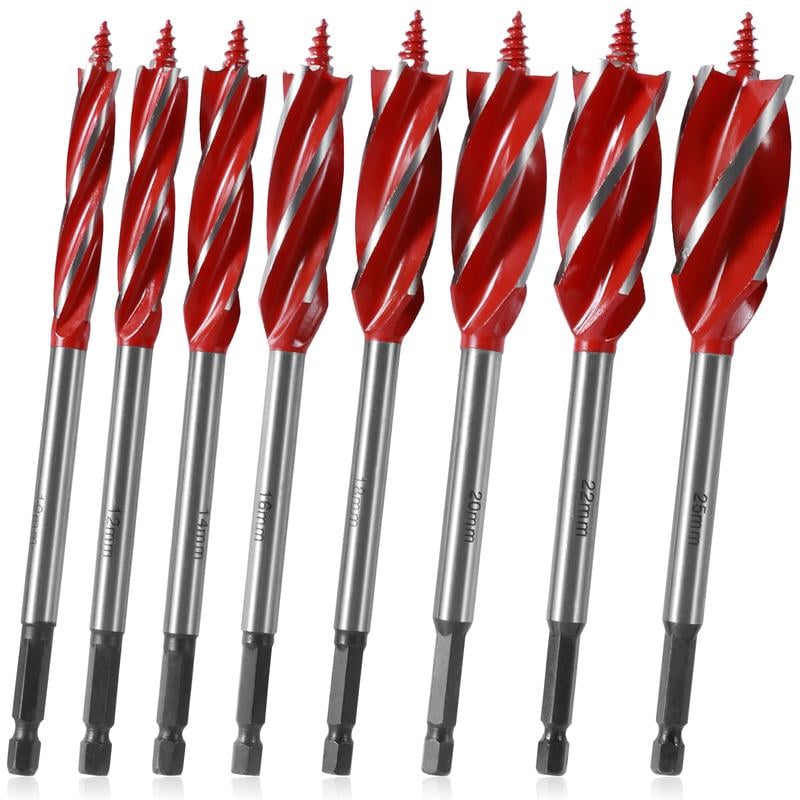 8-delige houtboorset - precisiegereedschap voor schone gaten