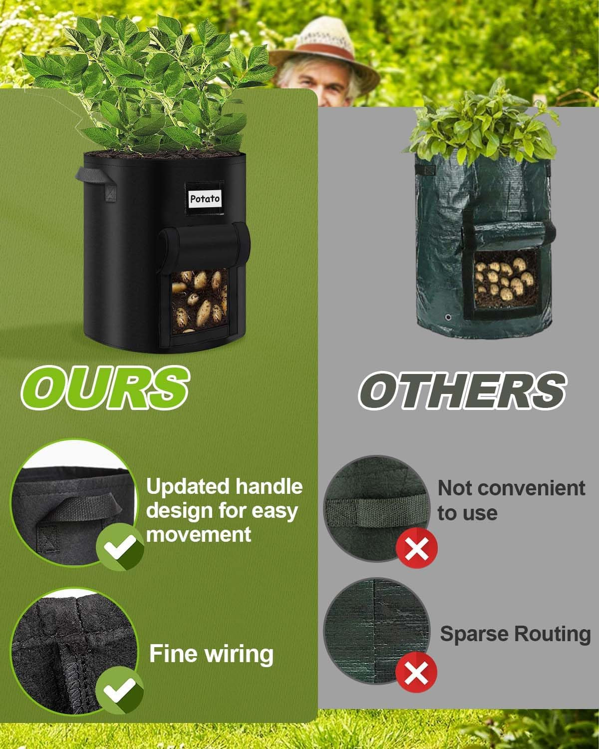 5-Pack 10 Gallon kweekzakken - Duurzame & ademende plantenbakken