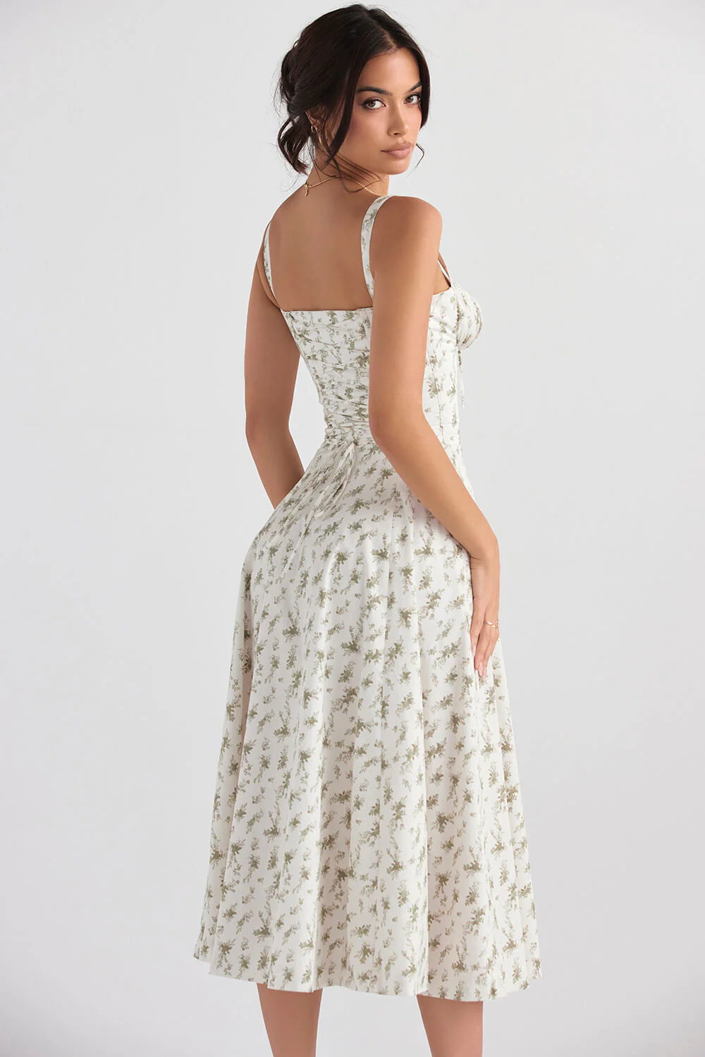 BloomTuck - Gebloemde Bustier Midriff Taillevormer Jurk