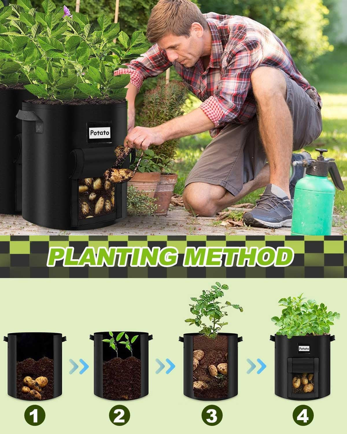 5-Pack 10 Gallon kweekzakken - Duurzame & ademende plantenbakken