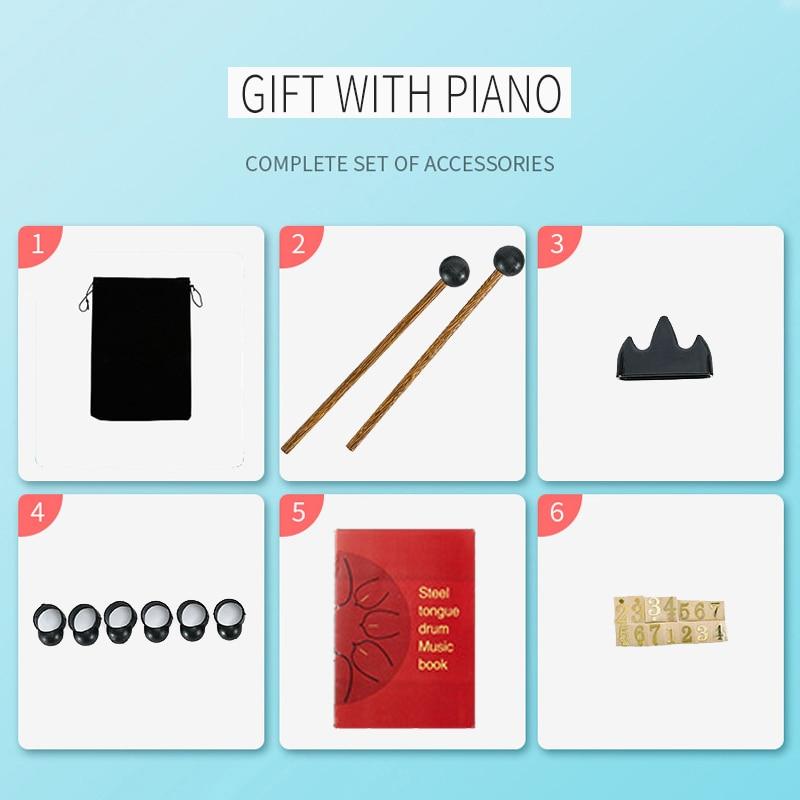 Steel Tongue Drum -Regenton 11 melodieën, met stokken en tas