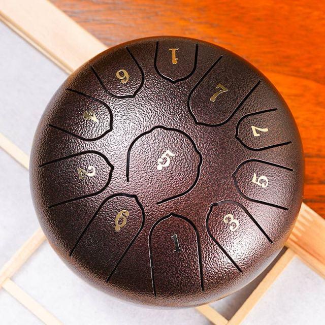 Steel Tongue Drum -Regenton 11 melodieën, met stokken en tas