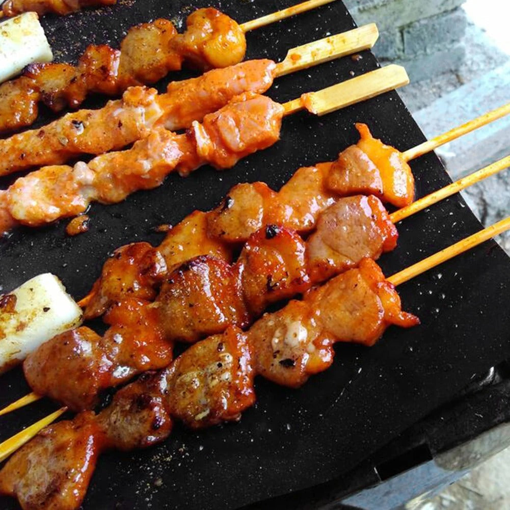 Barbecuemat met antiaanbaklaag