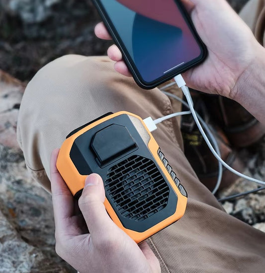 6000mAh draagbare nek- en borstventilator - oplaadbaar en handsfree