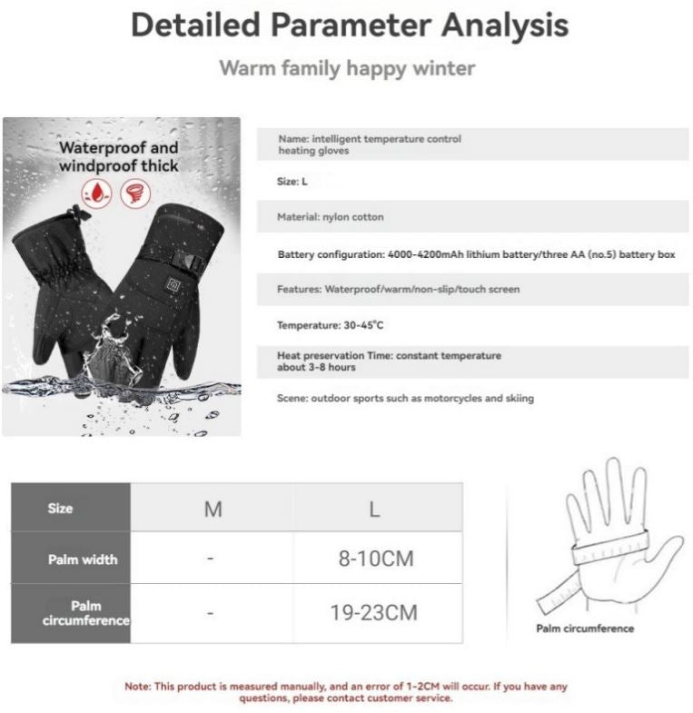 Verwarmde Handschoenen - Oplaadbaar & Touchscreen (Inclusief 2 Batterijen)