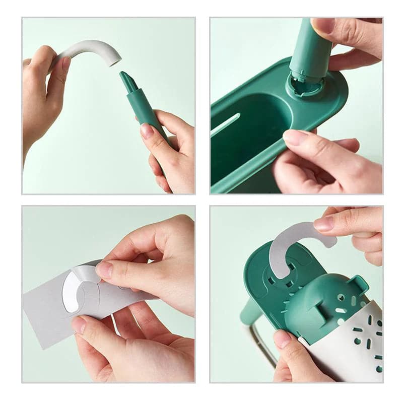 Telescopische gootsteen opbergrek