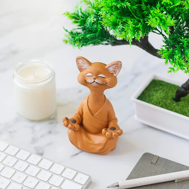 Buddha Cat Statue | Ontspan en mediteer samen met dit kattenbeeldje