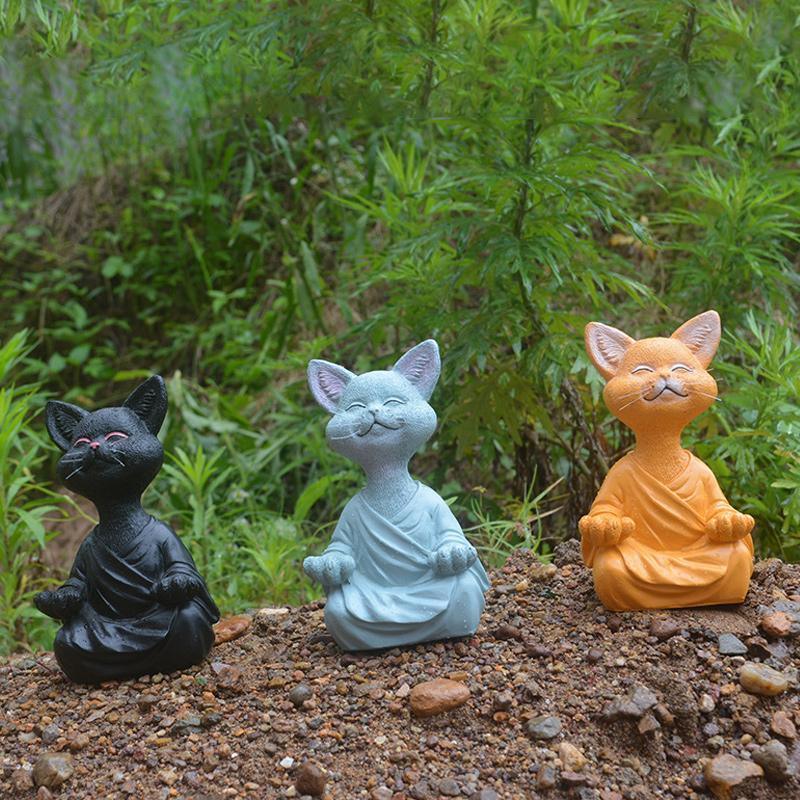 Buddha Cat Statue | Ontspan en mediteer samen met dit kattenbeeldje