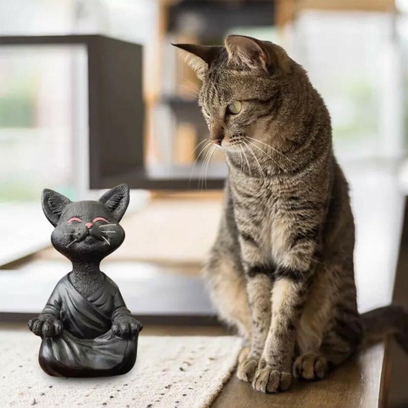 Buddha Cat Statue | Ontspan en mediteer samen met dit kattenbeeldje