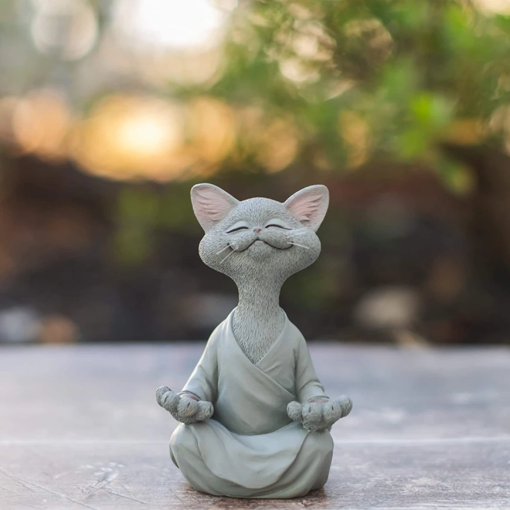 Buddha Cat Statue | Ontspan en mediteer samen met dit kattenbeeldje