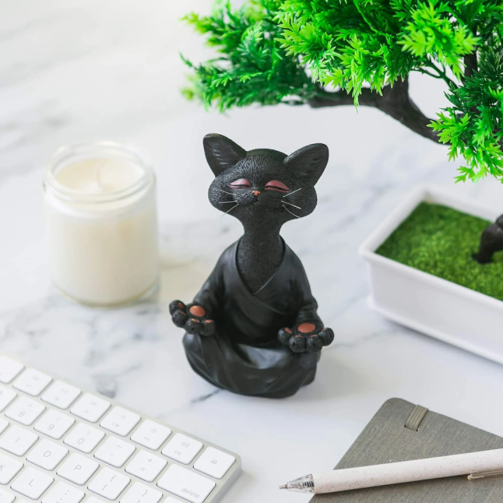 Buddha Cat Statue | Ontspan en mediteer samen met dit kattenbeeldje