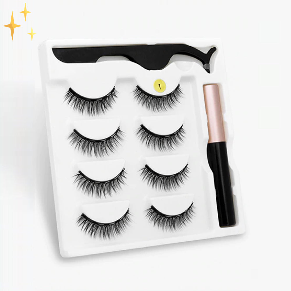 Magnetische Wimpers | Een vrouwelijke, zelfverzekerde look zonder irritante lijm! Incl. Eyeliner en Applicator | Tijdelijk: 2 + 2 GRATIS!