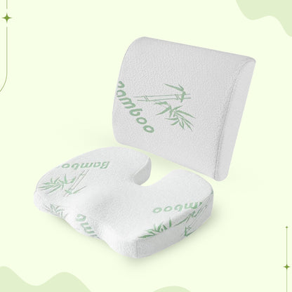 Rug- en zitkussen – Lendensteun van traagschuim voor stoelen