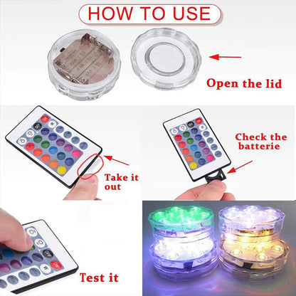 4.5V Waterdichte LED Onderwaterlamp met Afstandsbediening en Batterij
