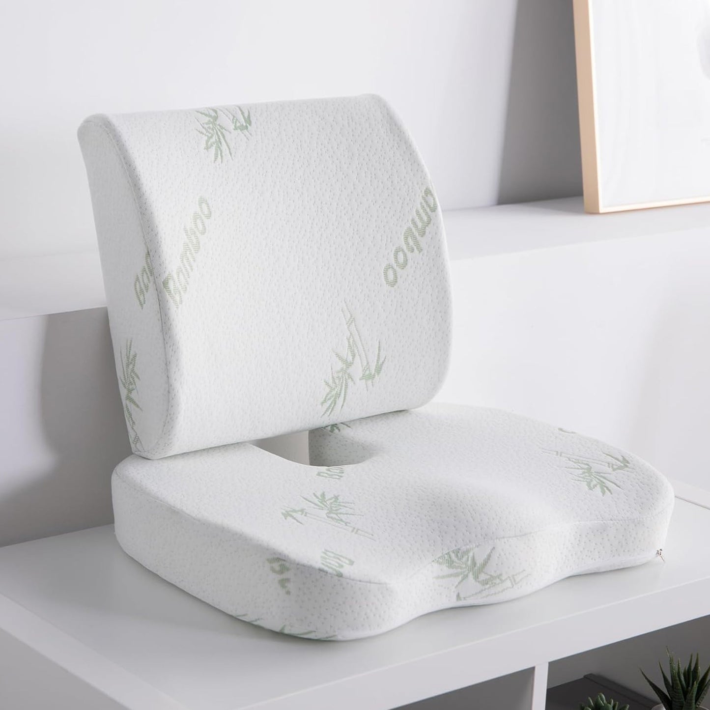 Rug- en zitkussen – Lendensteun van traagschuim voor stoelen