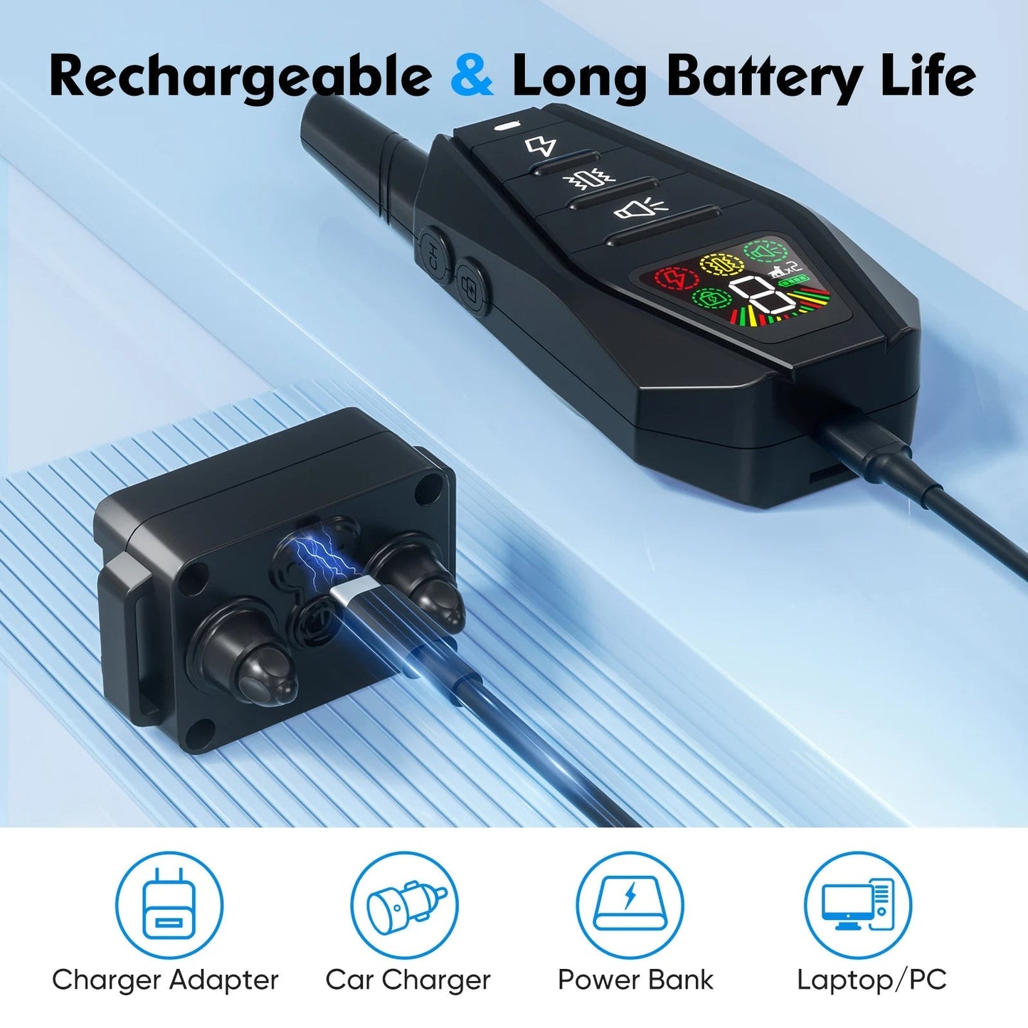 1000 m afstandsbediening anti-blaf hondenhalsband – oplaadbaar en veilig