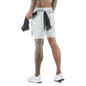 2-in-1 dubbellaagse fitness sneldrogende broek