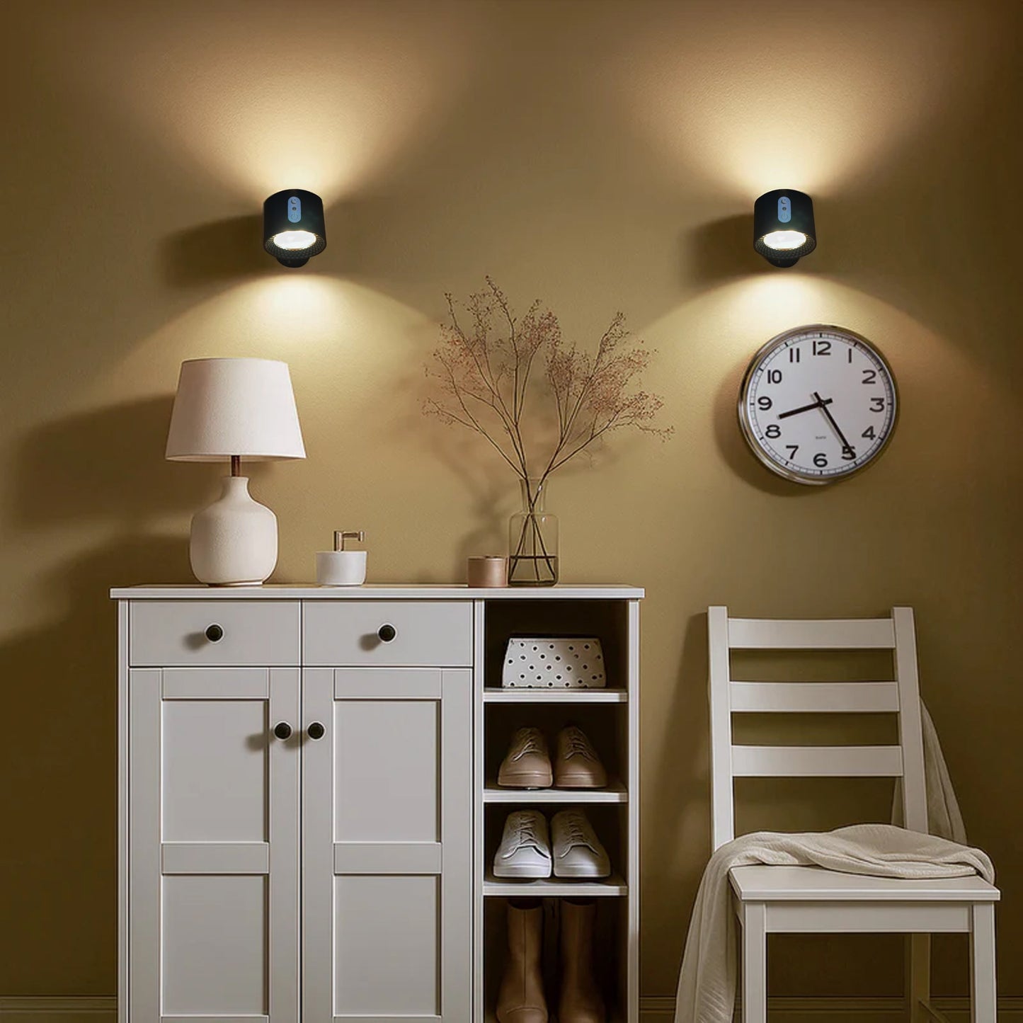 LED-wandlamp – leeslamp met dubbele kop en aanraakbediening