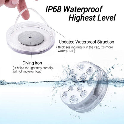 4.5V Waterdichte LED Onderwaterlamp met Afstandsbediening en Batterij