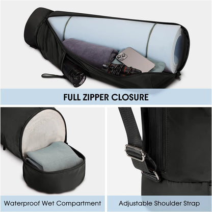 Yogamat-tas met riem en waterflesvak