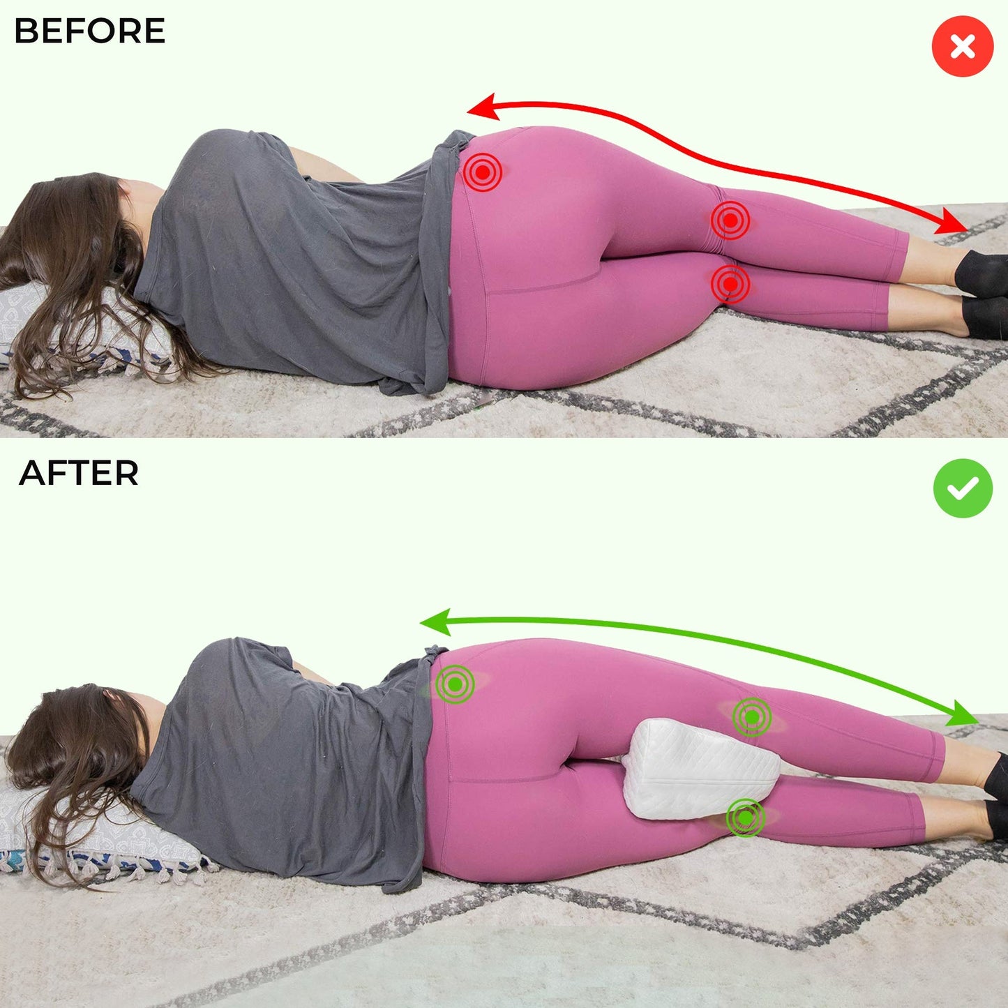 Kniekussen van traagschuim – verlichting van rugpijn en zijslapers