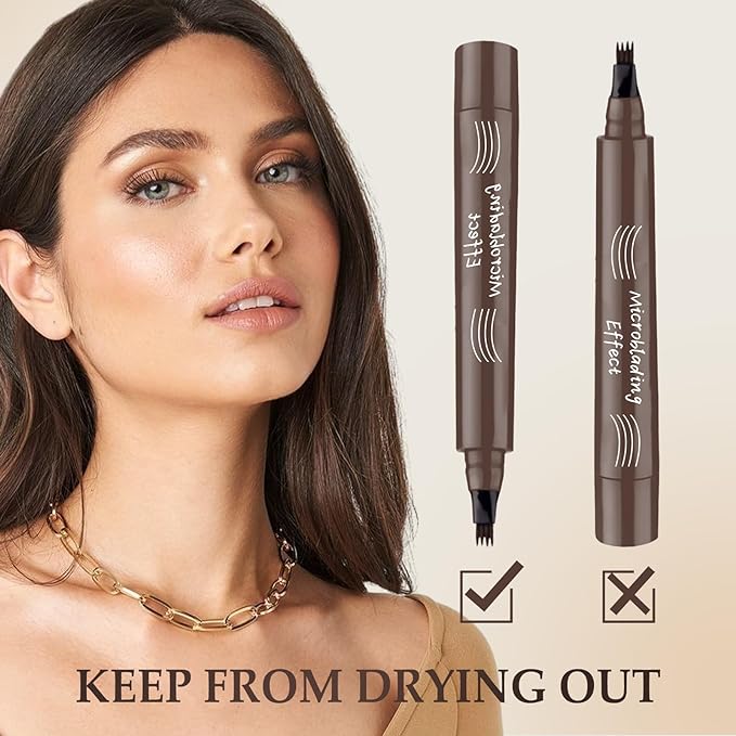 Enhanced Natural Eyebrow Pen - Langhoudende, Waterproof, Precisie Wenkbrauwen