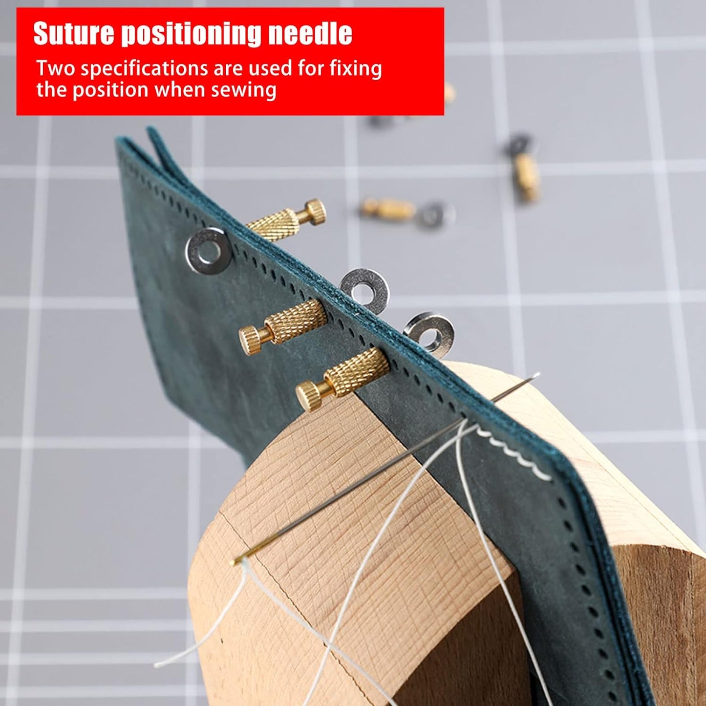 Set van 14 leren hechtnaalden – hechtingspositioneringsset