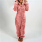 Pluche fleece romper eendelige pyjama voor vrouwen