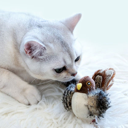 Interactief Gesimuleerd Tjilpend Vogeltje Kattenspeeltje - Realistisch Geluid & Oplaadbaar Plezier